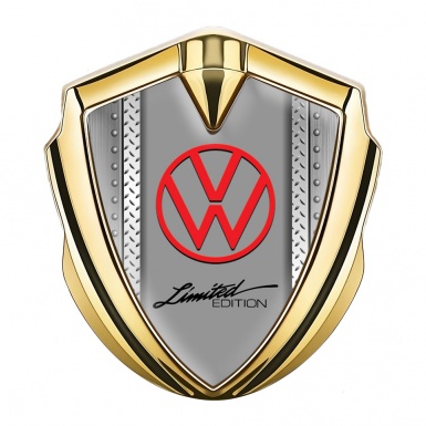 VW Emblem Badge Self Adhesive Gold Metal Ornament Limited Edition