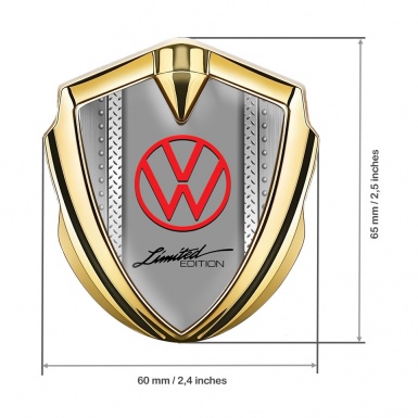 VW Emblem Badge Self Adhesive Gold Metal Ornament Limited Edition