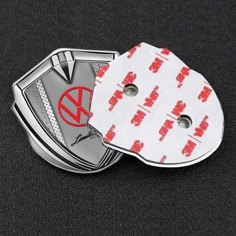 VW Emblem Badge Self Adhesive Silver Metal Ornament Limited Edition