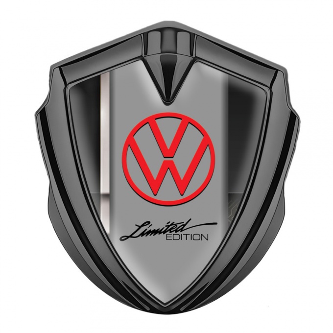 VW Fender Emblem Badge Graphite White Sport Stripe Limited Edition