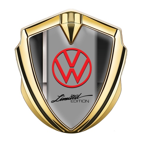 VW Fender Emblem Badge Gold White Sport Stripe Limited Edition