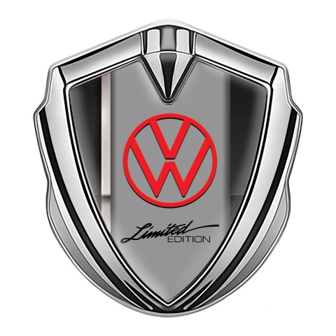 VW Fender Emblem Badge Silver White Sport Stripe Limited Edition