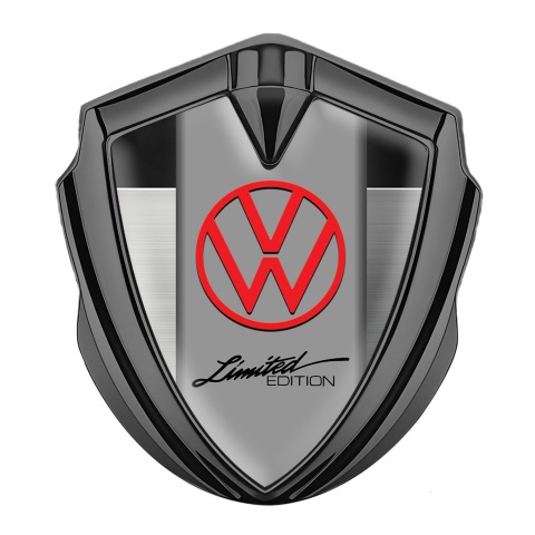 VW Emblem Trunk Badge Graphite Polished Steel Limited Edition Logo