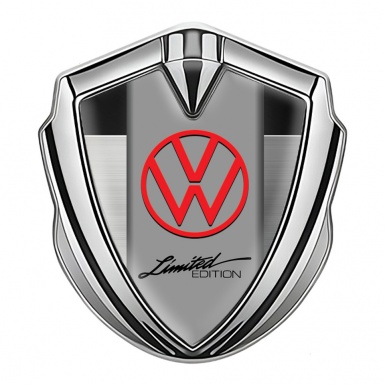 VW Emblem Trunk Badge Silver Polished Steel Limited Edition Logo