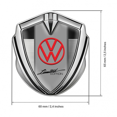 VW Emblem Trunk Badge Silver Polished Steel Limited Edition Logo