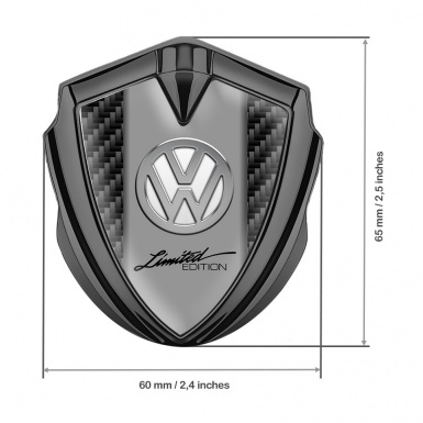 VW Metal Emblem Badge Graphite Black Carbon Chrome Limited Edition