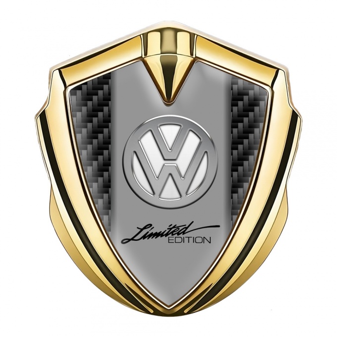 VW Metal Emblem Badge Gold Black Carbon Chrome Limited Edition