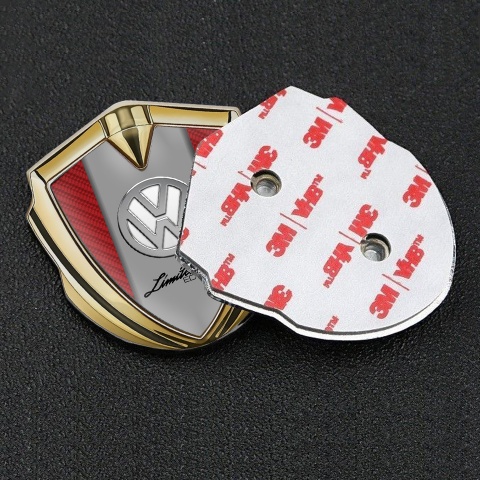 VW Domed Emblem Gold Red Carbon Chrome Limited Edition