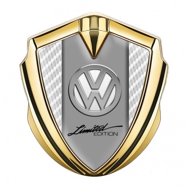 VW Emblem Ornament Gold White Carbon Chrome Limited Edition
