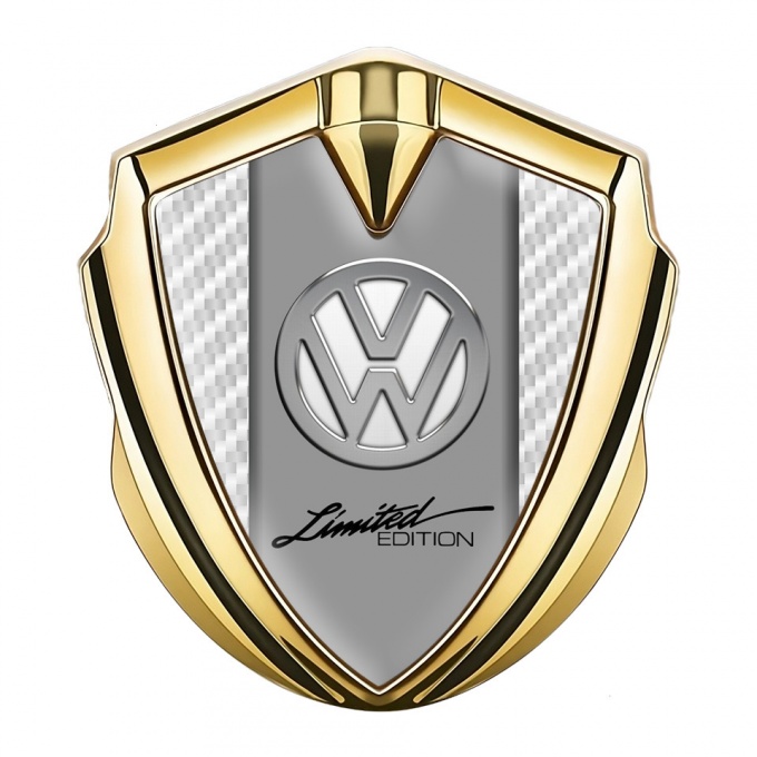 VW Emblem Ornament Gold White Carbon Chrome Limited Edition