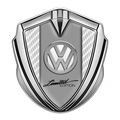 VW Emblem Ornament Silver White Carbon Chrome Limited Edition
