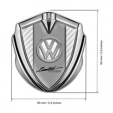 VW Emblem Ornament Silver White Carbon Chrome Limited Edition