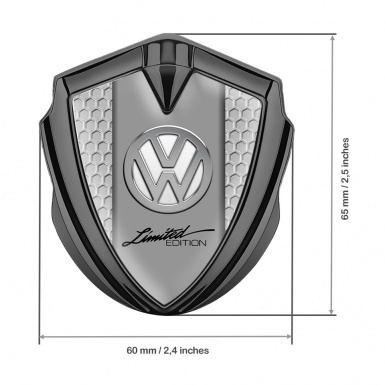 VW Emblem Ornament Graphite Honeycomb Chrome Limited Edition Logo