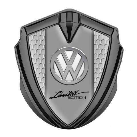 VW Emblem Ornament Graphite Honeycomb Chrome Limited Edition Logo