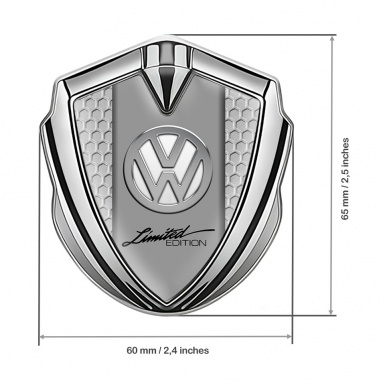 VW Emblem Ornament Silver Honeycomb Chrome Limited Edition Logo