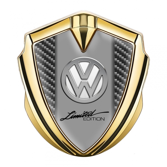VW Emblem Car Badge Gold Dark Carbon Chrome Limited Edition