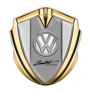 VW Bodyside Emblem Self Adhesive Gold Grey Base Limited Edition