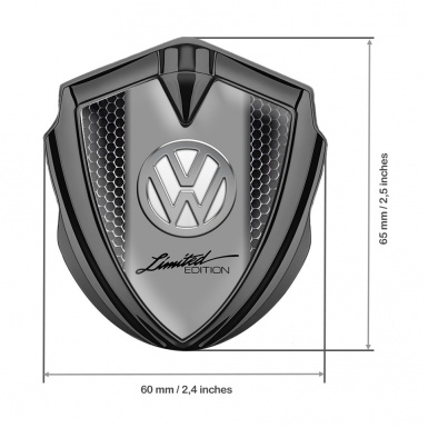 VW Badge Self Adhesive Graphite Dark Grate Chrome Limited Edition