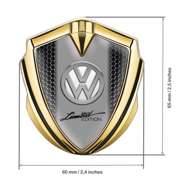 VW Badge Self Adhesive Gold Dark Grate Chrome Limited Edition