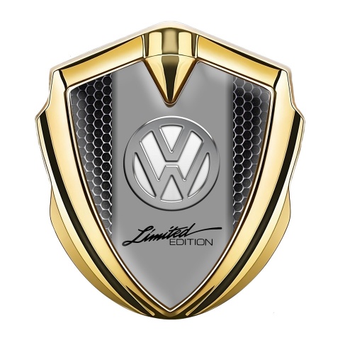 VW Badge Self Adhesive Gold Dark Grate Chrome Limited Edition