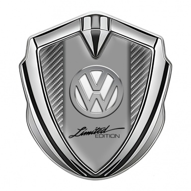 VW Emblem Fender Badge Silver Light Carbon Chrome Limited Edition