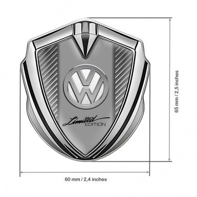 VW Emblem Fender Badge Silver Light Carbon Chrome Limited Edition