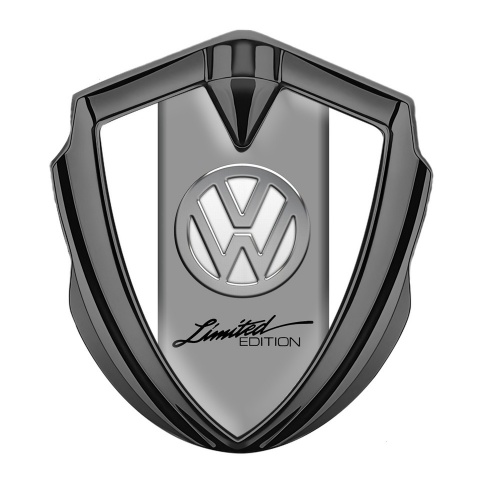 VW Emblem Trunk Badge Graphite White Frame Chrome Limited Edition