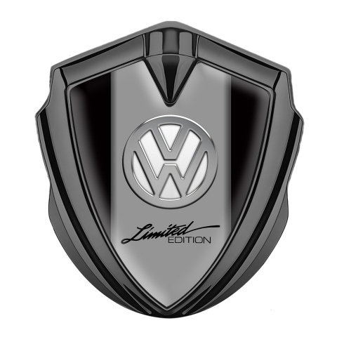 VW Emblem Self Adhesive Graphite Black Frame Chrome Limited Edition