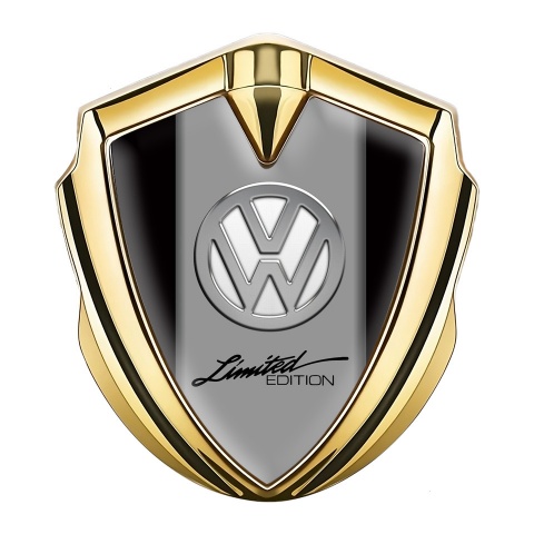 VW Emblem Self Adhesive Gold Black Frame Chrome Limited Edition