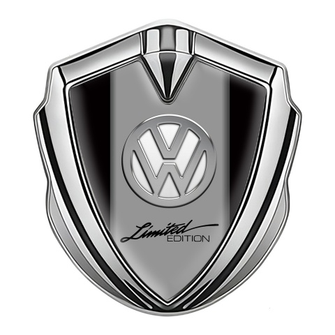 VW Emblem Self Adhesive Silver Black Frame Chrome Limited Edition