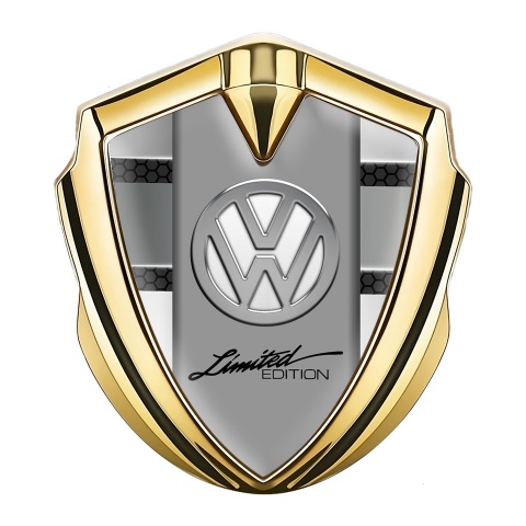 VW Metal Emblem Badge Gold Dark Hex Chrome Limited Edition