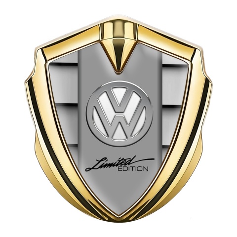 VW Emblem Ornament Gold Shutter Effect Chrome Logo Limited Edition