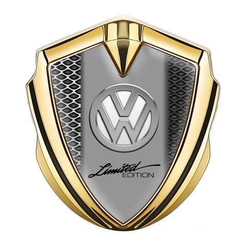 VW Bodyside Domed Emblem Gold Metal Pattern Chrome Limited Edition