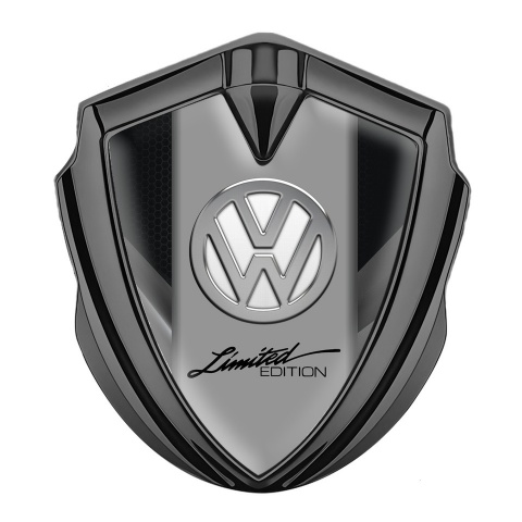 VW Emblem Car Badge Graphite Black Hex Chrome Limited Edition