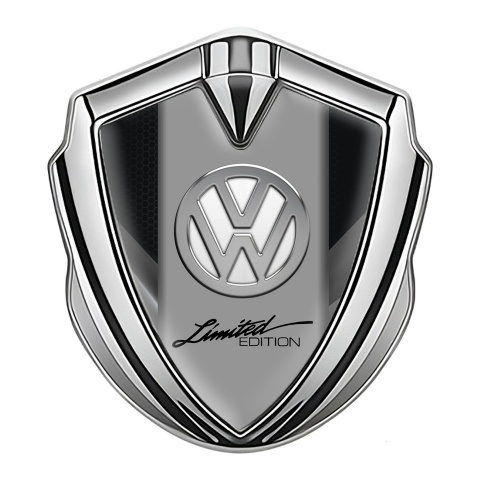 VW Emblem Car Badge Silver Black Hex Chrome Limited Edition