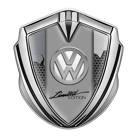 VW Metal Domed Emblem Silver Broken Steel Chrome Limited Edition