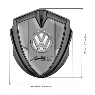 VW Badge Self Adhesive Graphite Stone Texture Chrome Limited Edition