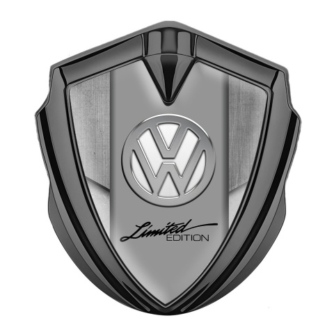 VW Badge Self Adhesive Graphite Stone Texture Chrome Limited Edition