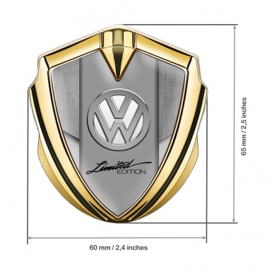 VW Badge Self Adhesive Gold Stone Texture Chrome Limited Edition