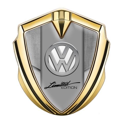 VW Badge Self Adhesive Gold Stone Texture Chrome Limited Edition