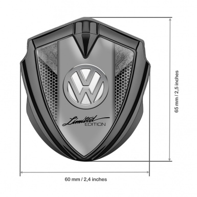 VW Badge Self Adhesive Graphite Grey Hex Chrome Limited Edition