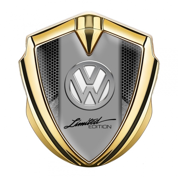 VW Emblem Badge Self Adhesive Gold Stone Element Limited Edition