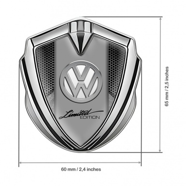 VW Emblem Badge Self Adhesive Silver Stone Element Limited Edition