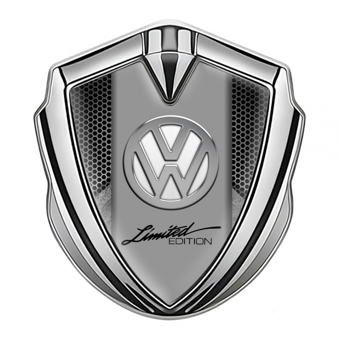 VW Emblem Badge Self Adhesive Silver Stone Element Limited Edition