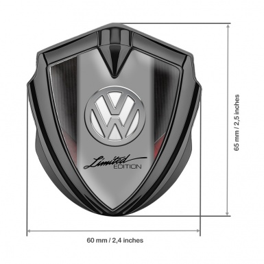 VW Emblem Fender Badge Graphite Rough Texture Chrome Limited Edition