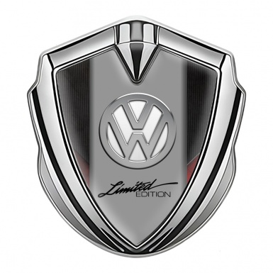 VW Emblem Fender Badge Silver Rough Texture Chrome Limited Edition