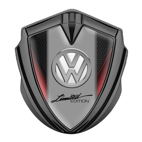 VW Metal Emblem Self Adhesive Graphite Dark Grate Chrome Limited Edition