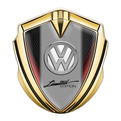 VW Metal Emblem Self Adhesive Gold Dark Grate Chrome Limited Edition