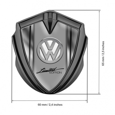 VW Emblem Trunk Badge Graphite Polished Frames Chrome Limited Edition