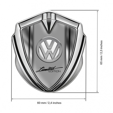VW Emblem Trunk Badge Silver Polished Frames Chrome Limited Edition